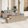 vidaXL Set Divano da Giardino con cuscino 6 pcs Beige Poly Rattan