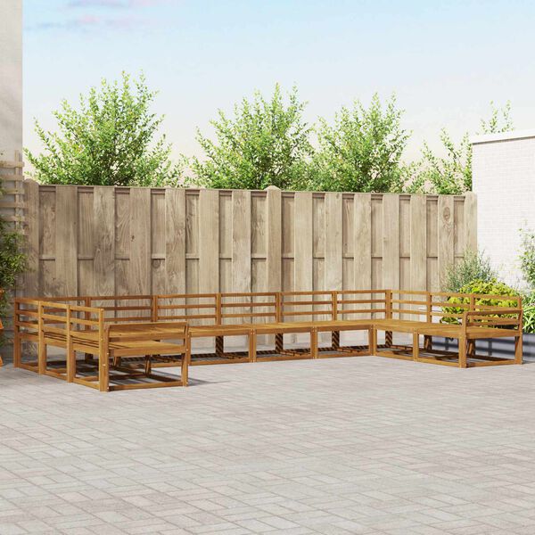 vidaXL Set di divani da esterno 10 pcs Naturale