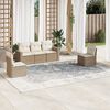 vidaXL Set Divano da Giardino 5 pz con Cuscini Beige in Polyrattan