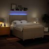 vidaXL Giroletto a Molle con Materasso Crema 140x200 cm in Tessuto