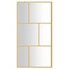 vidaXL Parete per Doccia Walk-in Vetro Trasparente ESG 100x195 cm Oro