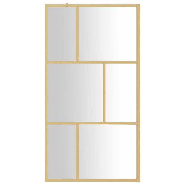 vidaXL Parete per Doccia Walk-in Vetro Trasparente ESG 100x195 cm Oro