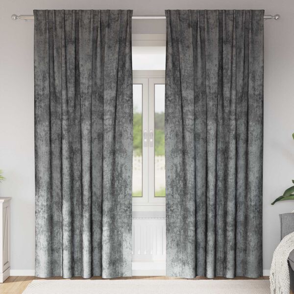 vidaXL Tende in Velluto con tende 2 pcs Grigio 245 x 140 cm Velluto