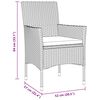vidaXL Set da Pranzo per Giardino con cuscino 3 pcs Grigio polyrattan