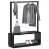 vidaXL Appendiabiti Porta Scarpe Nero 113x40x157,5 cm Massello Pino