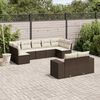 vidaXL Set Divani da Giardino 9pz con Cuscini Marrone in Polyrattan
