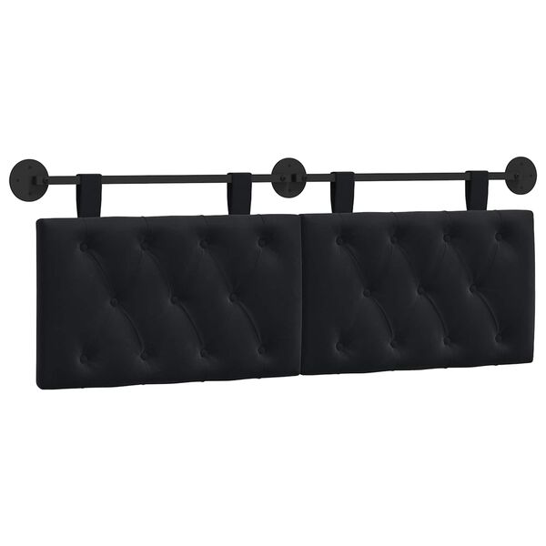 vidaXL Testata appesa Montaggio a parete Nero 150 x 55 x 7 cm Velluto