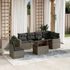 vidaXL Set Divani da Giardino 7 pz con Cuscini Grigio in Polyrattan