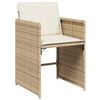 vidaXL Set da Pranzo da Giardino 17 pz con Cuscini Beige in Polyrattan