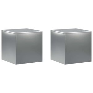 vidaXL Supporto per piante 2 pcs Argento 40 x 40 x 40 cm Acciaio Inox