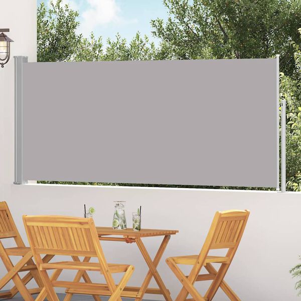 vidaXL Tenda da Sole Laterale Retrattile 120 x 300 cm Grigia