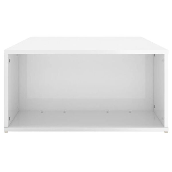 vidaXL Tavolino da Salotto Bianco Lucido 90x67x33 cm Legno Multistrato