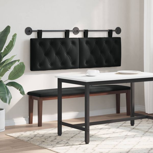 vidaXL Testata appesa Montaggio a parete Nero 150 x 55 x 7 cm Velluto