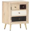 vidaXL Comodino 40x30x50 cm in Legno Massello di Mango