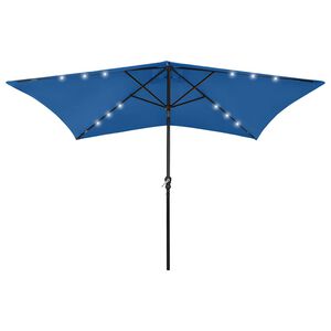 vidaXL Ombrellone a Sbalzo con Palo in Acciaio e LED Azzurro 2x3 m