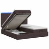 vidaXL Letto Ottomano con Materasso e LED Marrone Scuro 200 x 200 cm