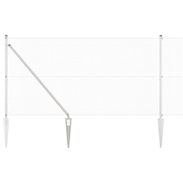 vidaXL Recinzione con pali. Argento 1.4 x 50 m Acciaio