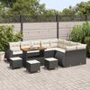 vidaXL Set Divano da Giardino 13 pcs Nero polyrattan