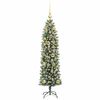vidaXL Albero di Natale Artificiale Sottile Verde e Bianco 120 cm