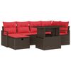 vidaXL Set Divano da Giardino 7 pz Marrone polyrattan