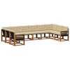 vidaXL Set di divani da esterno 10 pz Naturale e Beige