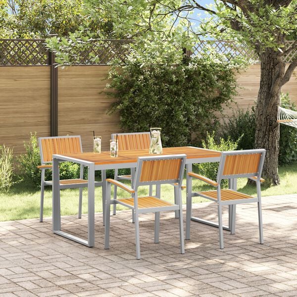 vidaXL Set da Pranzo per Giardino 5 pcs Grigio
