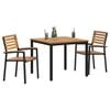 vidaXL Set da Pranzo per Giardino 3 pcs Nero Legno di Acacia Massello