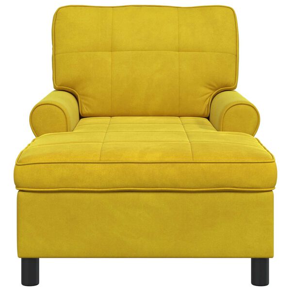 vidaXL Chaise Lounge con cuscino Giallo 91 x 157 x 91 cm Velluto
