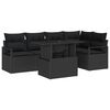 vidaXL Set Divano da Giardino 6 pz Nero Poly Rattan