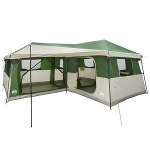 vidaXL Tenda Familiare con Copertura Impermeabile 14 persona Verde