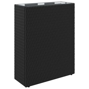 vidaXL Vasetto alto Nero 55 x 22 x 70 cm polyrattan
