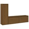 vidaXL Mobili Porta TV 3 pz ambra in Legno Massello di Pino