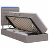 vidaXL Letto con contenitore LED e materasso Tortora 90 x 200 cm