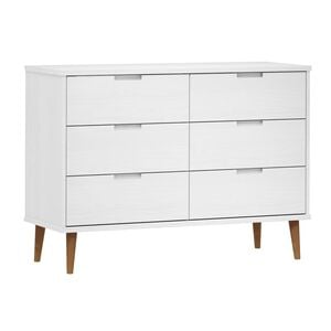 vidaXL Cassettiera MOLDE Bianca 113x40x80 cm in Legno Massello di Pino