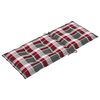 vidaXL Sedie Giardino 2 pz con Cuscino Rosso a Quadri Massello di Teak
