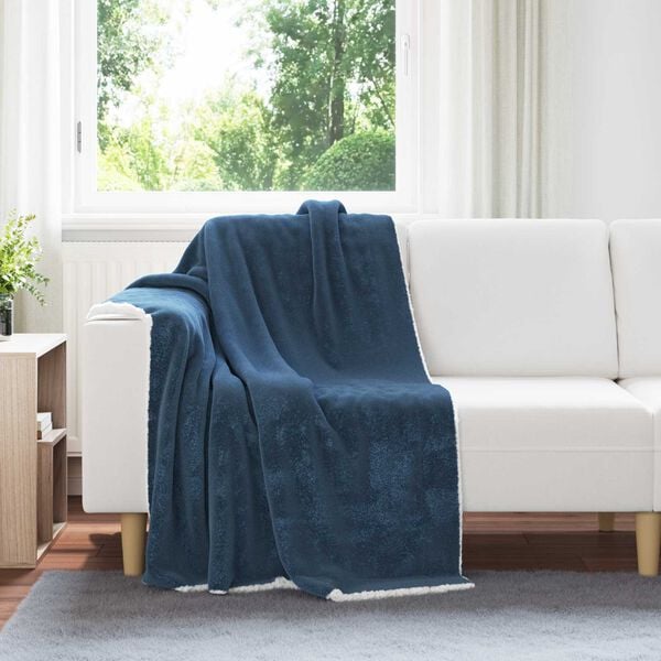 vidaXL Coperta Blu navy 130 x 150 cm Panno