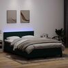 vidaXL Letto a Molle con Materasso e LED Verde Scuro 160x220 cm Velluto