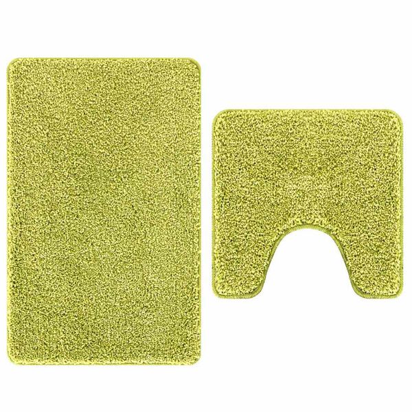 vidaXL Set di tappetini antiscivolo per il bagno 2 pcs Verde PP