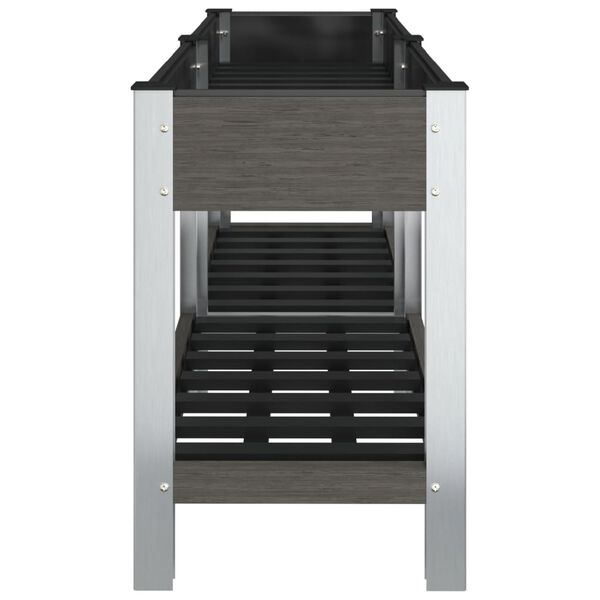vidaXL Fioriera Rialzata Giardino con Ripiano Grigia 150x50x75 cm WPC