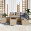 vidaXL Set Divano da Giardino con cuscino 8 pcs Beige Poly Rattan