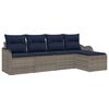 vidaXL Set Divano da Giardino Grigio polyrattan
