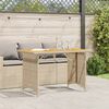 vidaXL Tavolo da Giardino Piano in Legno Beige 110x68x70 cm Polyrattan