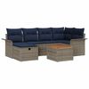 vidaXL Set Divano da Giardino 7 pz Grigio polyrattan