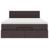 vidaXL Pouf Letto con Materasso e LED Marrone Scuro 140x190 cm