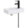 vidaXL Lavabo con rubinetto e scarico Nero Opaco 40,5 x 22,5 x 11,5 cm