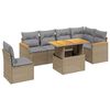 vidaXL Set Divani da Giardino 7 pz con Cuscini Beige in Polyrattan