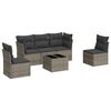 vidaXL Set Divano da Giardino 6 pz con Cuscini Grigio in Polyrattan