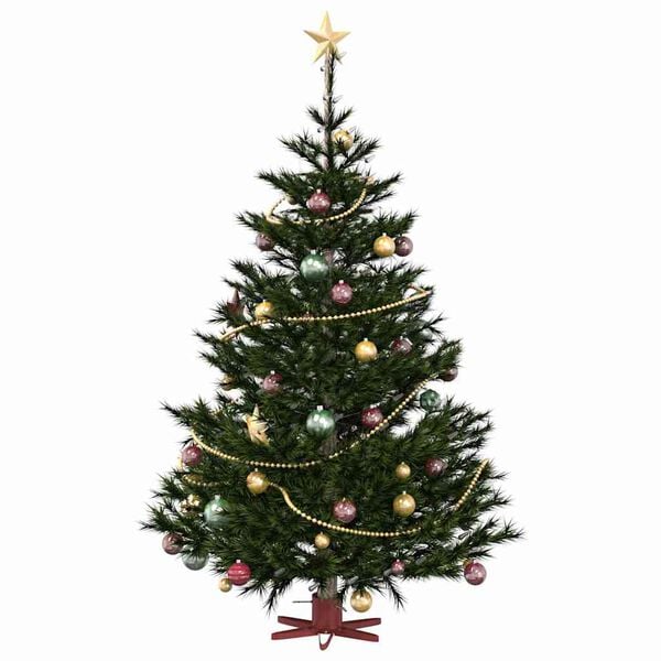 vidaXL Supporto per Albero di Natale Rosso 50 x 50 x 15,5 cm Acciaio