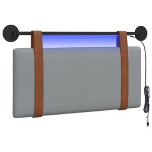 vidaXL Testiera sospesa Con luce LED Grigio Chiaro PU Antico