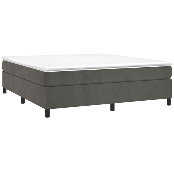 vidaXL Struttura Letto a Rete a Molle Grigio Scuro 200x200 cm Velluto
